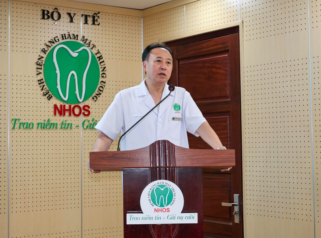 PGS.TS Trần Cao Bính, Bí thư Đảng ủy, Giám đốc Bệnh viện phát biểu